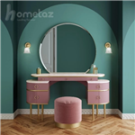 ست پاف آینه و میز توالت پایه استیل طرح سپیتا