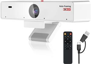 وب‌کم NUROUM 2K با کنترل از راه دور، 1080P/60fps، 1440P/30fps، 4 میکروفون حذف نویز، زوم 5X، HDR، تصحیح خودکار نور، وب‌کم پخش زنده، کار با زوم/اسکایپ/تیمز/وبکس