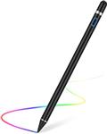 قلم قلم برای صفحه‌های لمسی قابل شارژ 1.5 میلی‌متری Fine Point Active Stylus Pencil دیجیتال سازگار با iPad و اکثر تبلت‌ها (مشکی)