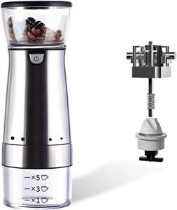 آسیاب قهوه قابل حمل برقی، آسیاب قهوه کوچک با تنظیم چند آسیاب، آسیاب قهوه اتوماتیک برای کمپینگ / قطره ای / اسپرسو / ریختن روی فرنچ پرس، USB قابل شارژ