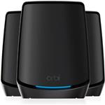 روتر Netgear Orbi Whole Home Tri-Band Mesh WiFi 6 System RBK863SB با 3 ماهواره تا 8000 فوت مربع AX6000 تا 6 گیگابیت بر ثانیه، پورت 10 گیگ، 1 سال NETGEAR Armor - مشکی