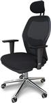 صندلی اداری قابل تنظیم ارگونومیک Mahmayi با بازوهای قابل تنظیم، تکیه گاه کمری، پشتی منحنی و بالشتک صندلی - محلول صندلی راحت برای دفتر و خانه - مشکی