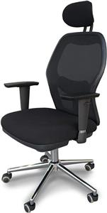 صندلی اداری قابل تنظیم ارگونومیک Mahmayi با بازوهای قابل تنظیم، تکیه گاه کمری، پشتی منحنی و بالشتک صندلی - محلول صندلی راحت برای دفتر و خانه - مشکی 