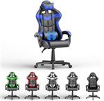 صندلی بازی کامپیوتر صندلی اداری ارگونومیک صندلی مسابقه ای برای بازی صندلی کامپیوتر، صندلی ورزشی الکترونیکی با پشتی بلند، پشتی قابل تنظیم و پشتیبانی کمری (Storm Blue)