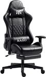 صندلی گیمینگ MASIO صندلی میز کامپیوتری صندلی اداری با پشتی ماساژور و پشتیبانی کمری، صندلی بازی ویدئویی ارگونومیک قابل تنظیم ارتفاع با صندلی چرخشی 360 و پشت سر برای نوجوانان بزرگسال