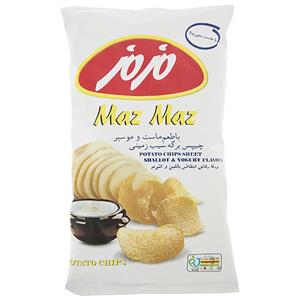 چیپس برگه سیب زمینی مزمز با طعم ماست و ریحان 60 گرم Maz Maz Potato Chips Sheet Basil and Yogurt Flavour 60gr