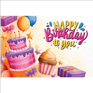 بنر تم تولد بیم بوم طرح کیک تولد سایز 100 در 150 سانتیمتر