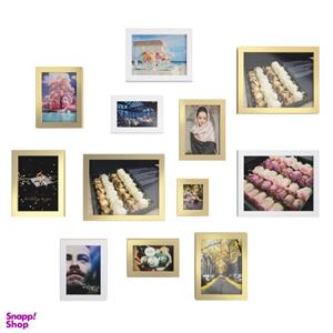 قاب عکس AVZ مدل GOLD مجموعه 12 عددی 8 عدد قاب طلایی 4 عدد قاب سفید