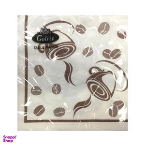 دستمال سفره گلریز مدل table napkin طرح کافه بسته 15 عددی