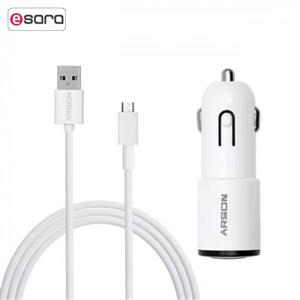 شارژر فندکی آرسون مدل AN-X1 به همراه کابل شارژ USB به microUSB طول 1متر