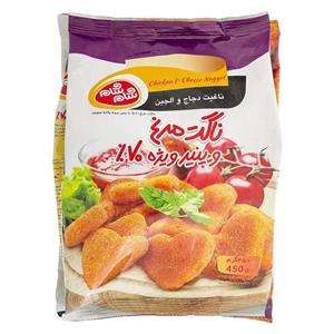 ناگت مرغ و پنیر ویژه 70% شام شام مقدار 450 گرم Sham Sham Chicken Cheese Nugget 70% 450gr