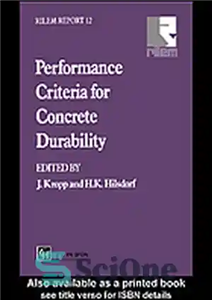 دانلود کتاب Performance criteria for concrete durability : state-of-the-art report – معیارهای عملکرد برای دوام بتن: گزارش پیشرفته