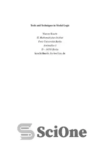 دانلود کتاب Tools and Techniques in Modal Logic ابزارها تکنیک در منطق مدال 
