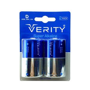 باتری سایز بزرگ VERITY سوپر آلکالاین کارتی 2 عددی