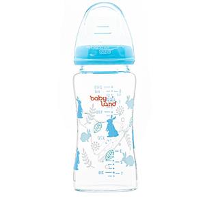 شیشه شیر پیرکس بی بی لند حجم 240 میل کد 463 (BABYLAND) Baby Land BPA Free Pyrex Baby Bottle Code 463 Volume 240ml