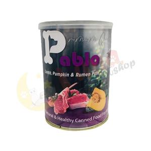 کنسرو سگ بالغ گوشت بره، سیرابی و کدو تنبل پابلو 400 گرم