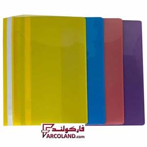 پوشه پلاستیکی همراه با گیره سایز A4 بسته 100 عددی رنگ جور