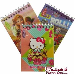 دفترچه یادداشت جلد طلقی فانتزی جور سایز 1/16 سیم از بالا 50 برگ بسته 12 عددی
