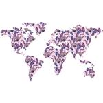 استیکر دیوار صالسو آرت طرح purple flower map hk