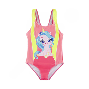 مایو شنا بچه گانه دخترانه یک تکه SW003 HMK | صورتی/فسفری