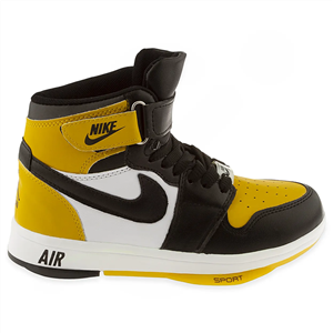 کفش ورزشی بچه گانه ساقدار P.B.N.D طرح نایک KRM | مشکی/زرد 