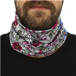 دستمال سر و گردن کوهنوردی اسکارف تابستانی طرحدار سوزنی هد گیر BRS ABS | طوسی/ قرمز