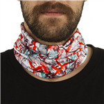 دستمال سر و گردن کوهنوردی اسکارف تابستانی طرحدار سوزنی هد گیر BRS ABS | نارنجی/سفید