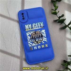 قاب گوشی iPhone X - iPhone XS آیفون سیلیکون ژله ای پافر PC زیر بسته محافظ لنز دار اسپرت کلاسیک آبی کد 627