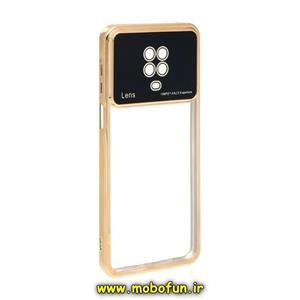 قاب گوشی Redmi Note 9S - Redmi Note 9 Pro شیائومی طرح الکتروپلیتینگ ژله ای شفاف اورجینال Camera Lens محافظ لنز دار طلایی کد 1201