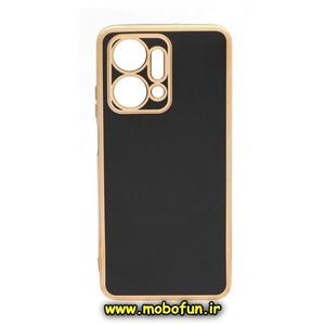 قاب گوشی Honor X7A آنر طرح ژله ای مای کیس گلد لاین دور طلایی محافظ لنز دار مشکی کد 34