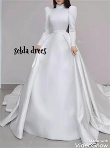   لباس عروس ساتن ساده و شیک ۱۷۲۳