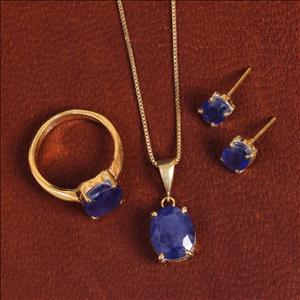 نیم ست یاقوت کبود زنانه کد 16084