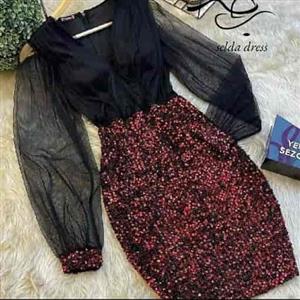 لباس مجلسی کوتاه شیک و خاص ۱۲۲۹