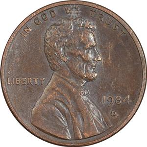 سکه 1 سنت 1984D لینکلن EF45 امریکا 