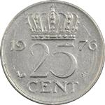 سکه 25 سنت 1976 یولیانا - EF45 - هلند