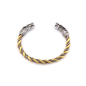 دستبند Vikings دو سر اژدها طلایی کد tv020