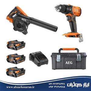 کیت دریل چکشی و بلوور شارژی آاگ AEG مدل BGE18C2 BSB18G4