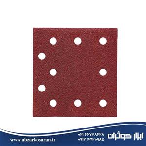 صفحه سنباده پشت کرکی مربعی 107*115 م م گرید 120 ده سوراخ AEG