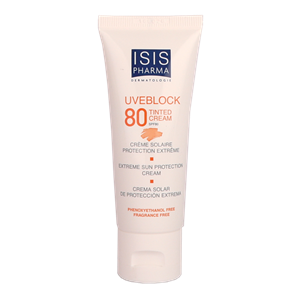 ضدآفتاب مینرال رنگی آیسیس فارما ---UVEBLOCK Tinted Cream SPF 80 ISIS Pharma 