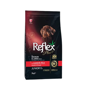 غذای خشک سگ جونیور رفلکس پلاس طعم گوشت بره (Reflex Plus Junior Lamb And Rice ) وزن 3 کیلوگرم
