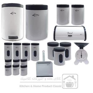 سرویس آشپزخانه 20 پارچه اورانوس سفید درب مشکی