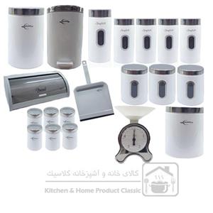 سرویس آشپزخانه 20 پارچه اورانوس سفید درب استیل