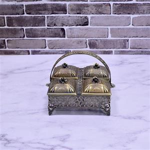 اردو خوری 4خانه دسته دار آنتیک خاتم 