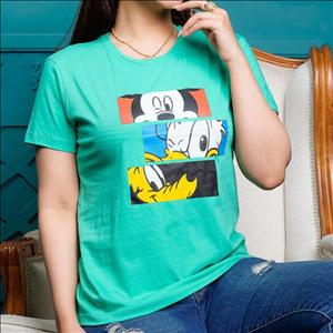 تیشرت سوپر پنبه زنانه چاپ دیزنی کد ble037