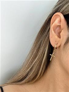 گوشواره ژوپینگ صلیب طلائی کد ۷