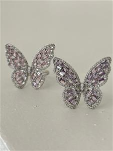 انگشتر پروانه زنانه سایز بزرگ فری سایز کد qu80