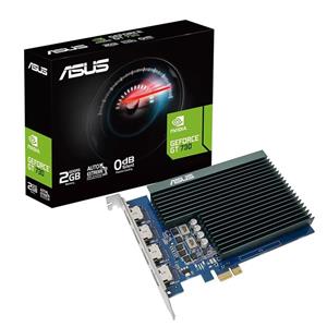 کارت گرافیک ASUS NVIDIA GeForce GT 730 PCIe 2.0، 2GB حافظه GDDR5، 4X پورت HDMI، طراحی تک اسلات، خنک کننده غیرفعال GT730 4H SL 2GD5 