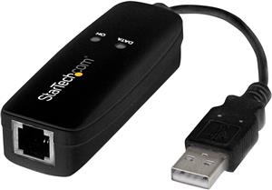 مودم فکس USB 2.0 StarTech.com - 56K سخت افزار خارجی Dial Up V.92 مودم/دانگل/آداپتور - مودم فکس کامپیوتر/لپ تاپ - پورت USB به تلفن - مودم USB داده - فکس شبکه/CMR/POS (USB56KEMH2)