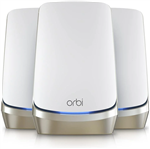 روتر چهار باند WiFi 6E NETGEAR Orbi (RBRE960)، سرعت 10 گیگابیت در ثانیه، پوشش تا 3000 متر مربع. ft، 200 دستگاه، پورت اینترنت 10 گیگ، قابل ارتقا برای ایجاد سیستم مش، AXE11000 802.11ax