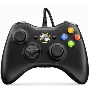 کنترلر کامپیوتر VOYEE، کنترلر سیمی سازگار با Microsoft Xbox 360 و Slim/PC Windows 10/8/7، با جوی استیک ارتقا یافته، دو شوک | پیشرفته (خاکستری) توسط VOYEE